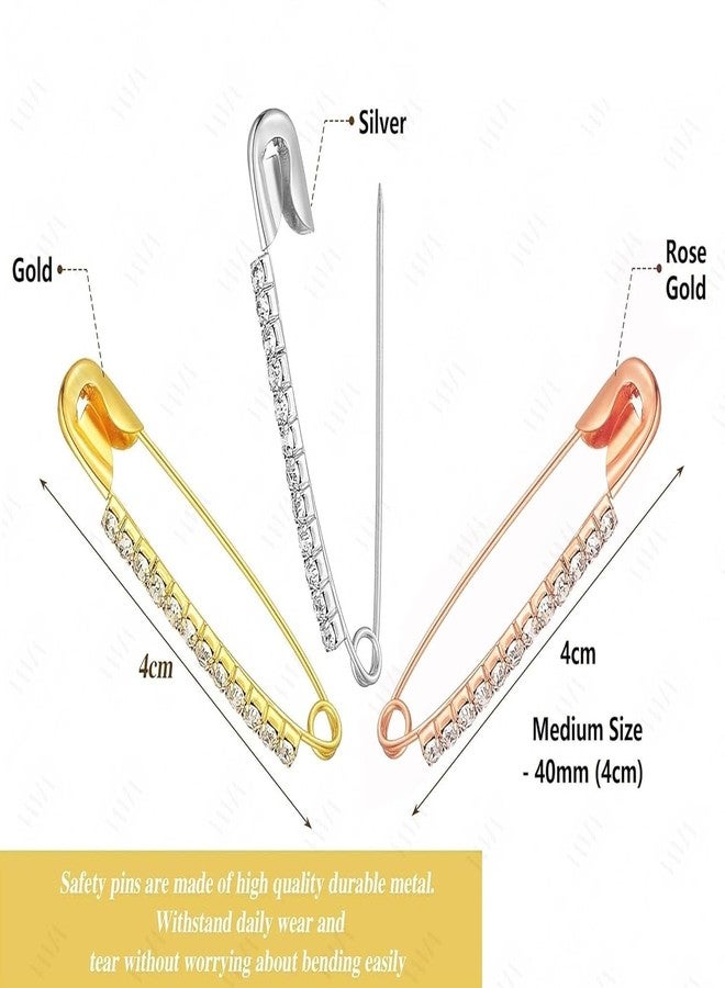 THANUS CRAFT THANU'S CRAFT Stone Safety Saree Pin for Sari Pleats Sewing Jackets Sarees Clothes Dresses Girls & Women - Image 5